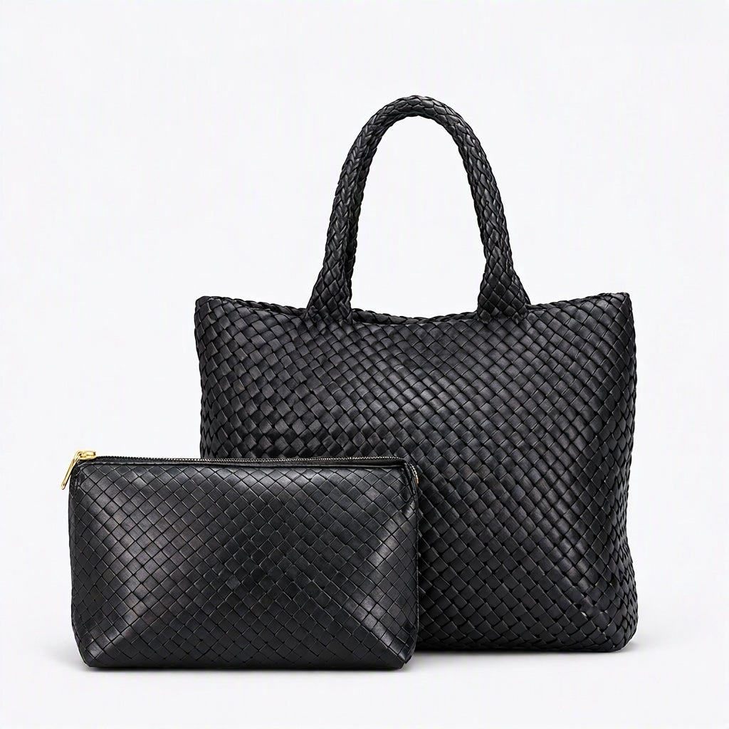 Woven Leather Tote Bag
