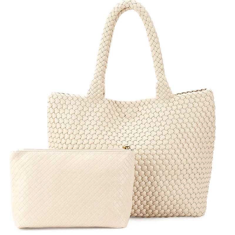 Woven Leather Tote Bag
