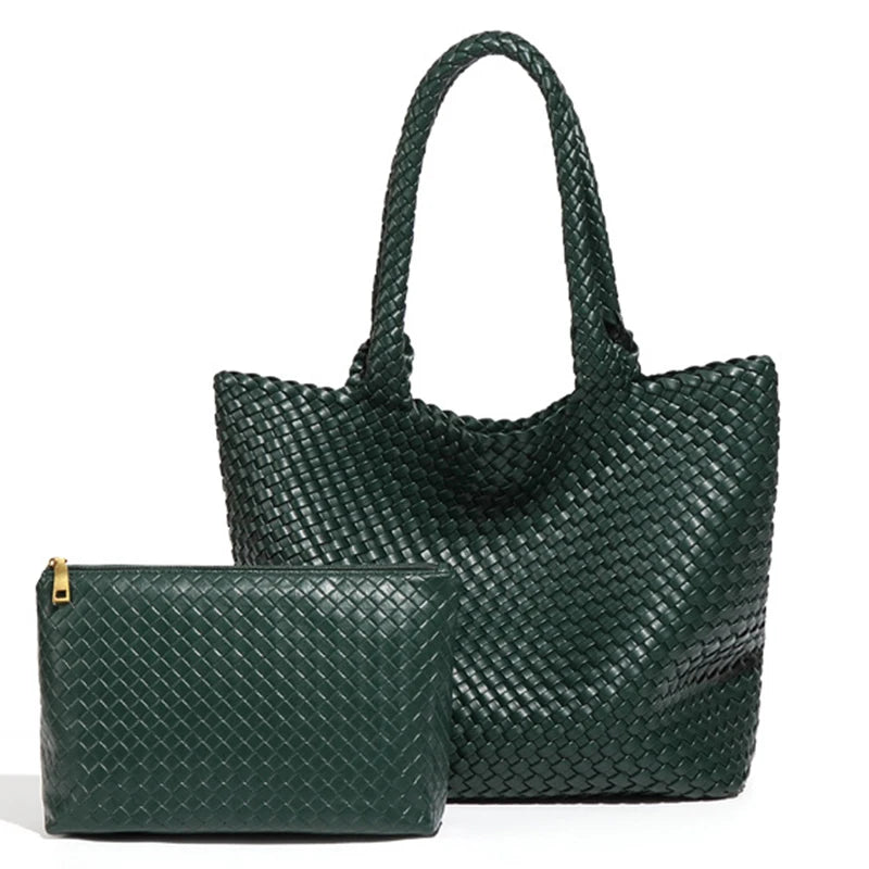 Woven Leather Tote Bag