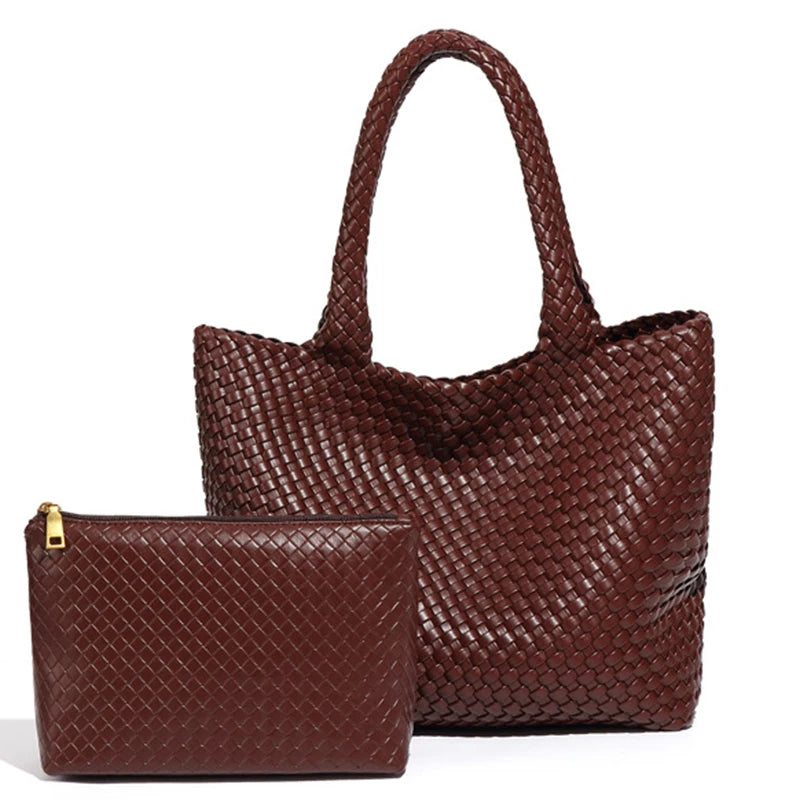 Woven Leather Tote Bag