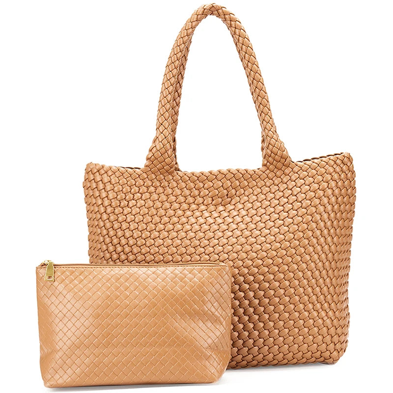 Woven Leather Tote Bag
