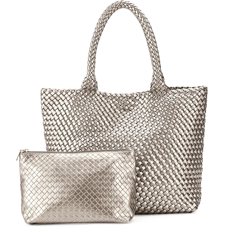 Woven Leather Tote Bag